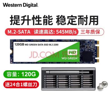 西部数据（Western Digital） M.2接口 2280 台式机笔记本SSD固态硬盘 120G绿盘M2-SATA协议 240G绿盘M2-SATA协议